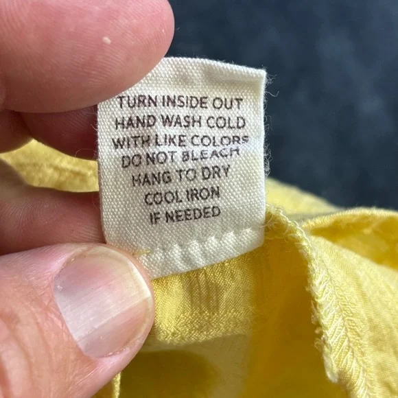 Blu Pepper Yellow Flutter Sleeve Embellished Blouse Sz S - oversized - Picture 5 of 7